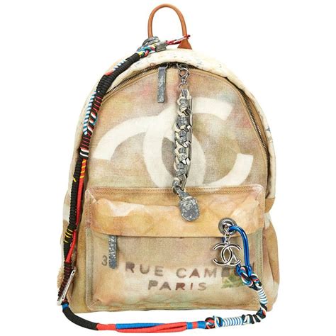 chanel tie dye backpack|chanel beige canvas backpack.